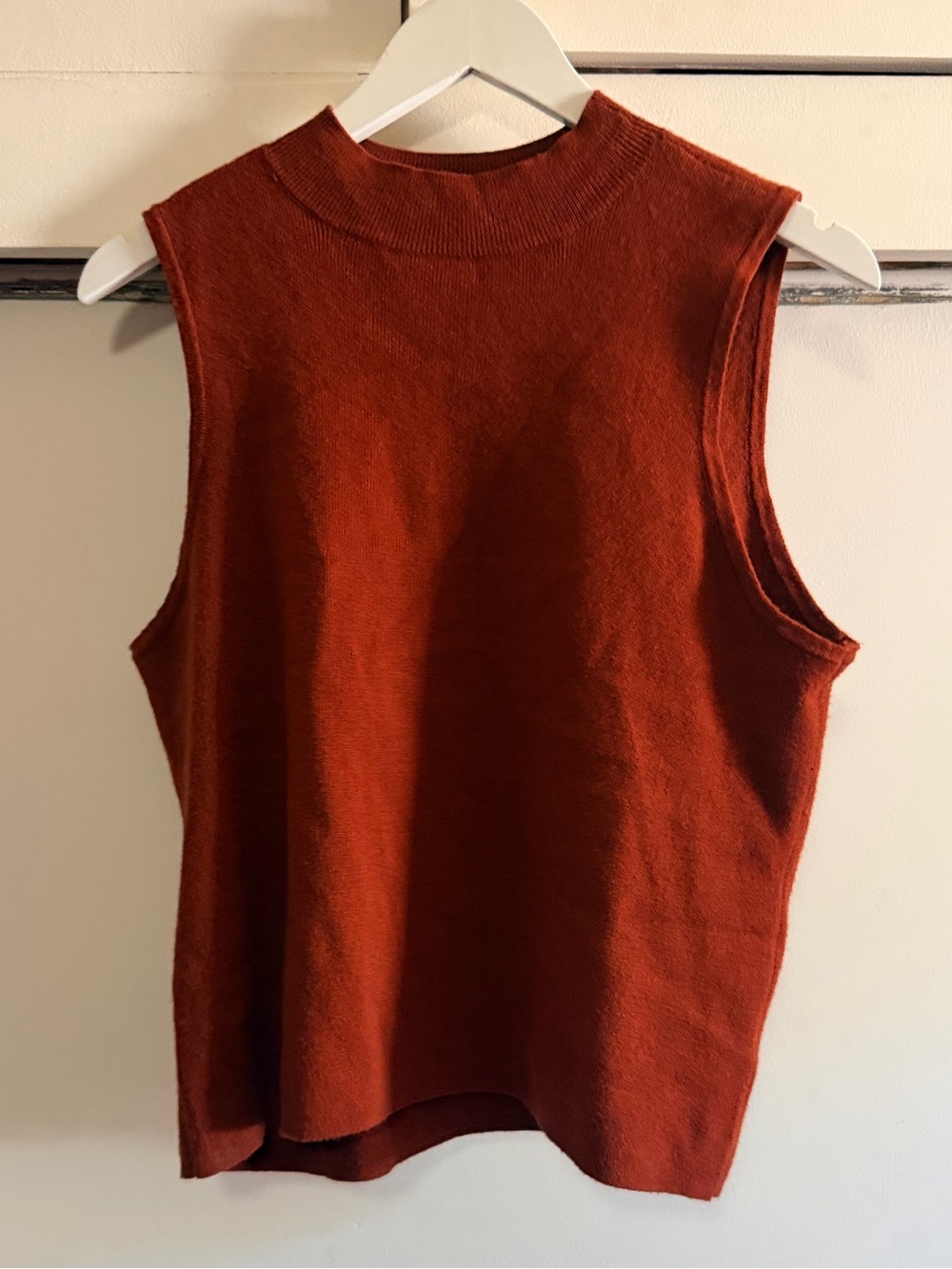 Nine West Rust Sleeveless Mock Neck Knit Top Size XXL